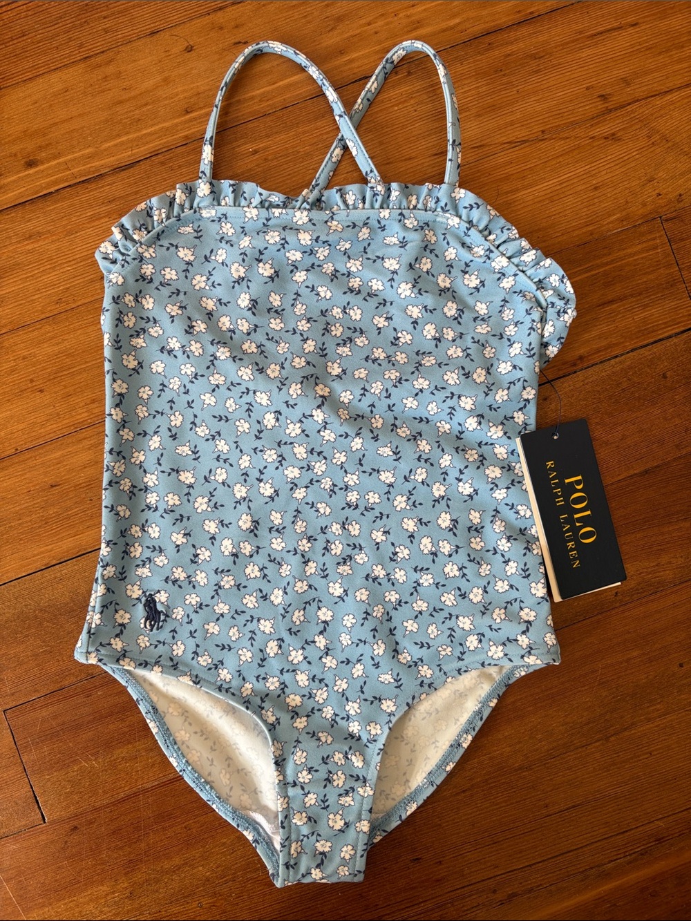 Ralph Lauren Polo Floral Cross-Back One-Piece Swimsuit Size 3 Toddler Girl NWT